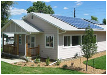 home with photovoltaic solar power system